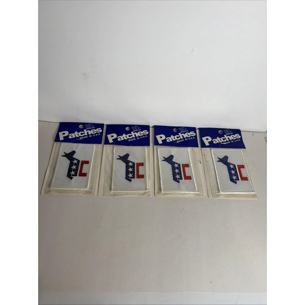 Patches Iron-On Patch White Democratic Donkey Political Souvenir Lot18